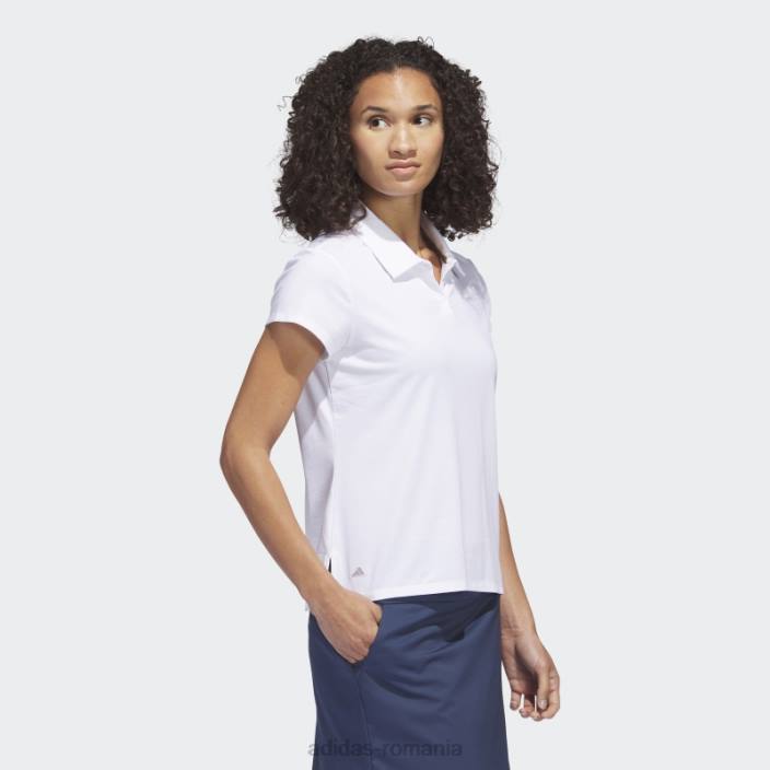 Adidas tricou polo negru, alb melange femei melange alb 2JBN9703