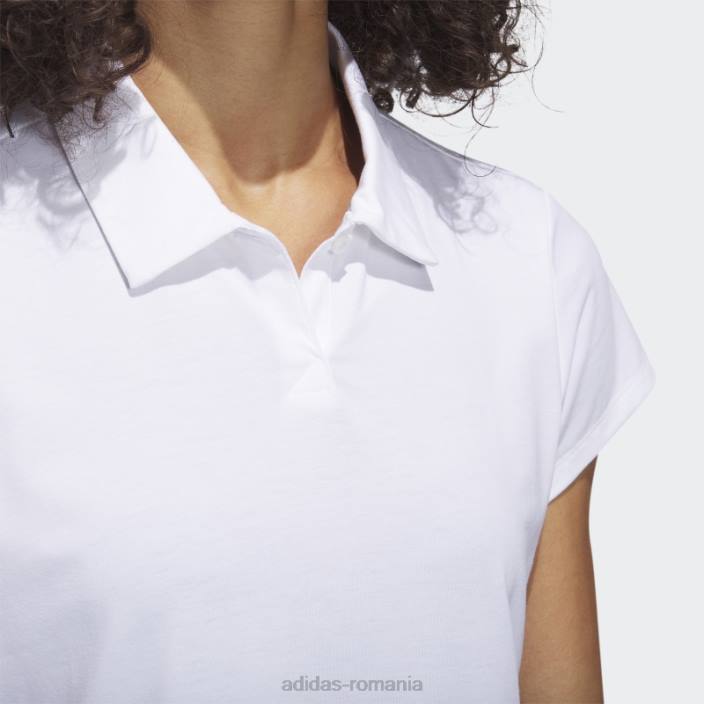 Adidas tricou polo negru, alb melange femei melange alb 2JBN9703