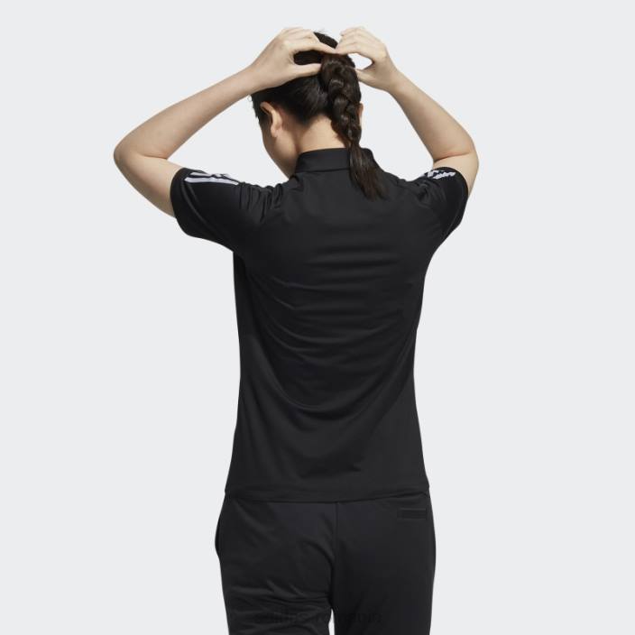 Adidas tricou polo negru cu 3 dungi femei negru 2JBN3707