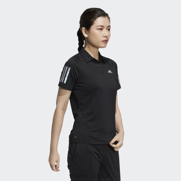 Adidas tricou polo negru cu 3 dungi femei negru 2JBN3707