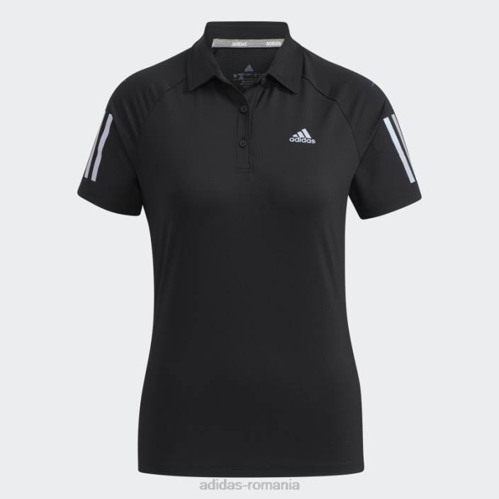 Adidas tricou polo negru cu 3 dungi femei negru 2JBN3707