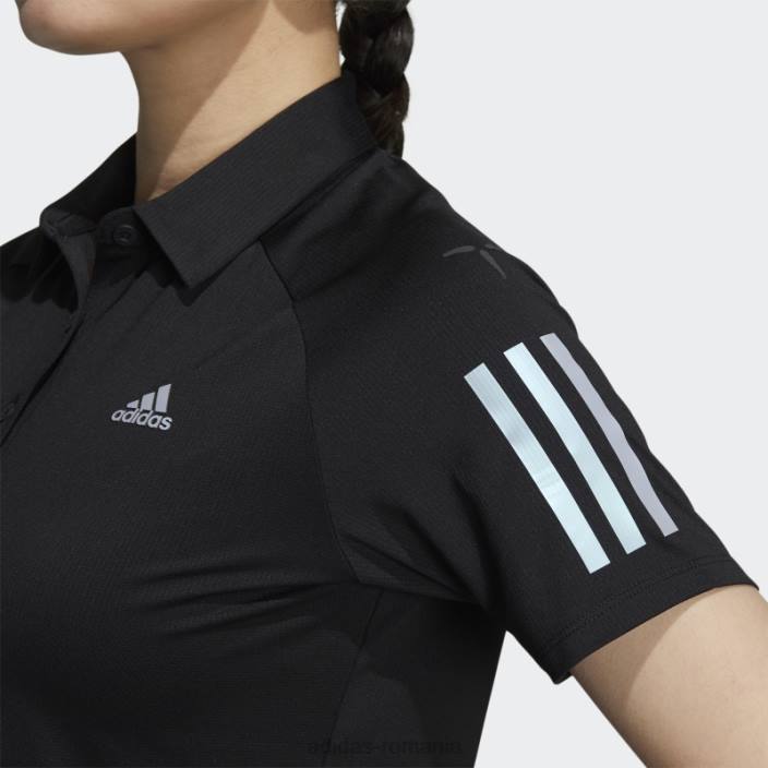 Adidas tricou polo negru cu 3 dungi femei negru 2JBN3707