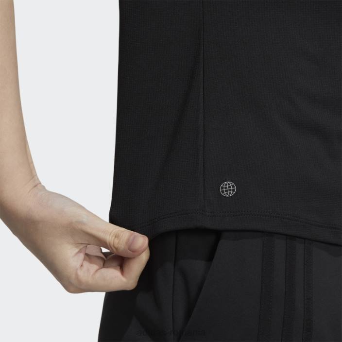 Adidas tricou polo negru cu 3 dungi femei negru 2JBN3707