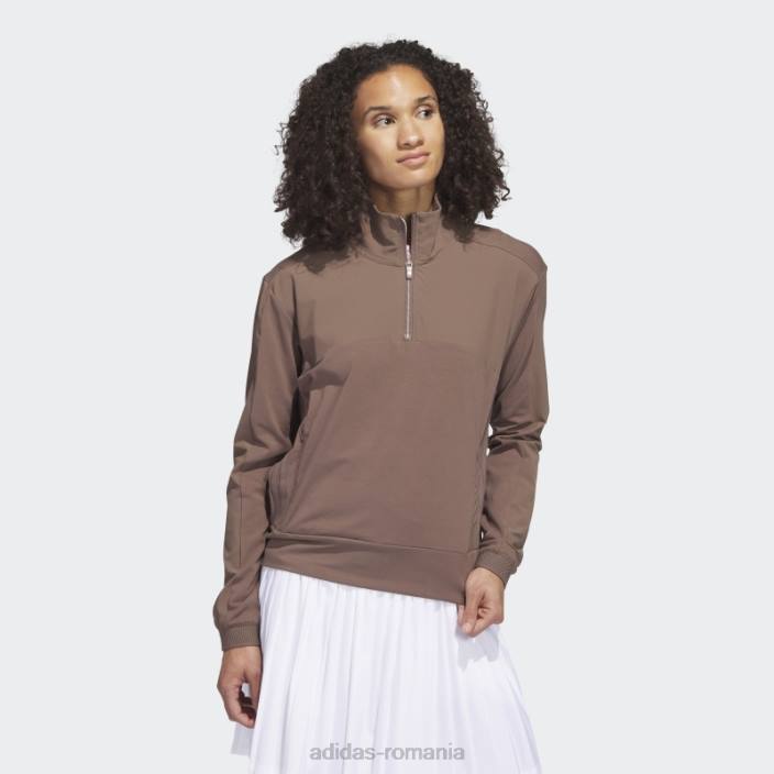 Adidas ultimate365 tour pulover de golf cu fermoar 1/4 pământ femei Pământ 2JBN9085