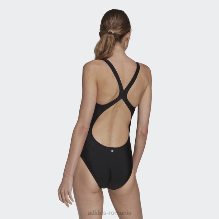 Adidas Costum de baie cu logo cu 3 bare negru femei alb negru 2JBN16442