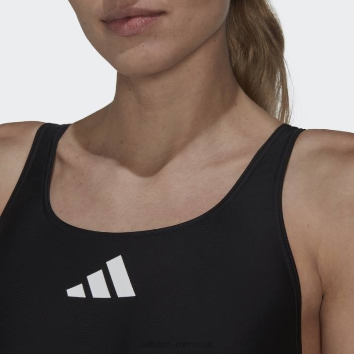 Adidas Costum de baie cu logo cu 3 bare negru femei alb negru 2JBN16442