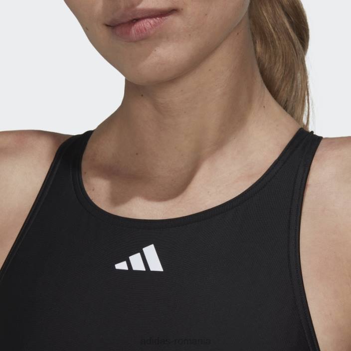 Adidas costum de baie bandă neagră femei alb negru 2JBN16700