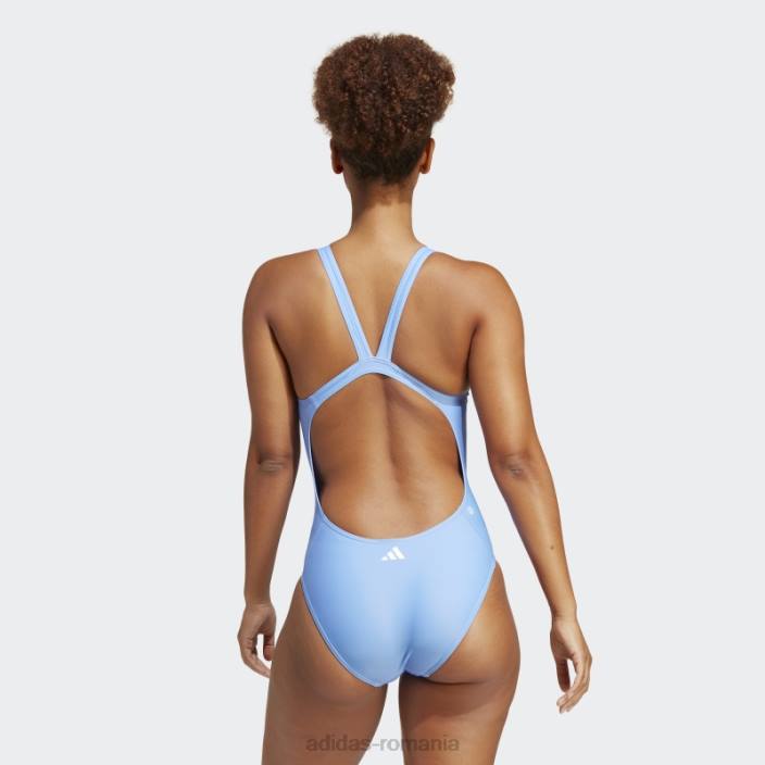 Adidas costum de baie grafic cu bare mari albastre femei albastru/albastru victorie/alb 2JBN16595