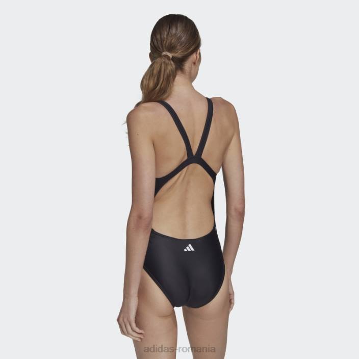 Adidas costum de baie grafic cu bare mari albe femei negru/argintiu violet/alb 2JBN16717
