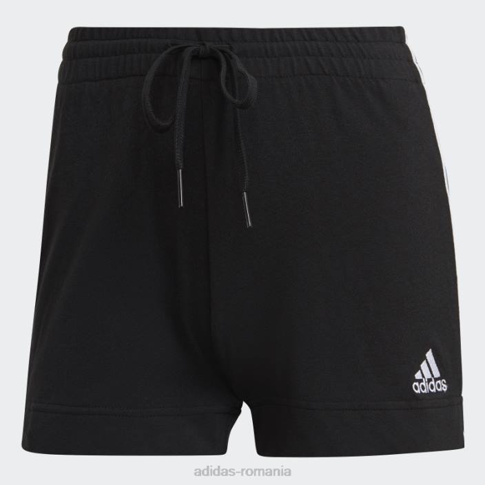 Adidas essentials pantaloni scurți subțiri cu 3 dungi alb fashion femei alb negru 2JBN2340
