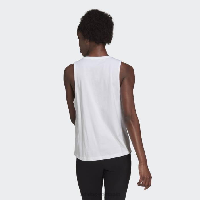 Adidas maiou alb essentials cu logo mare femei alb negru 2JBN2555