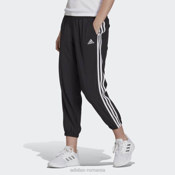Adidas pantaloni adidas 7/8 țesuți cu 3 dungi negru essentials femei alb negru 2JBN3753