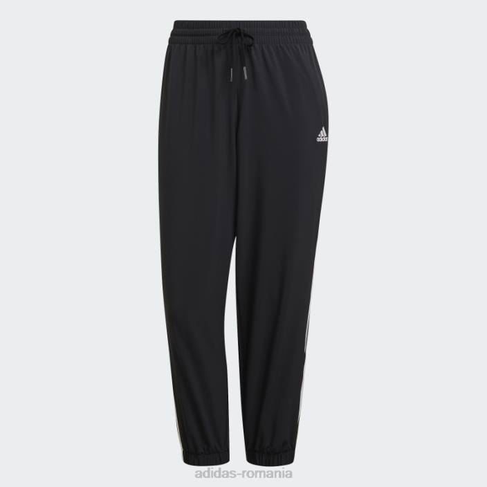Adidas pantaloni adidas 7/8 țesuți cu 3 dungi negru essentials femei alb negru 2JBN3753