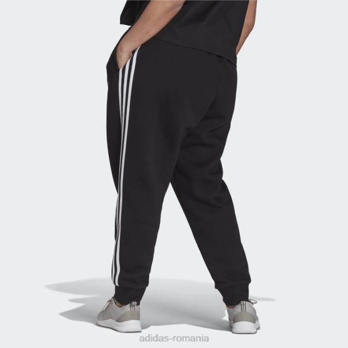 Adidas pantaloni fleece cu 3 dungi (plus mărime) negri adidas femei alb negru 2JBN3210