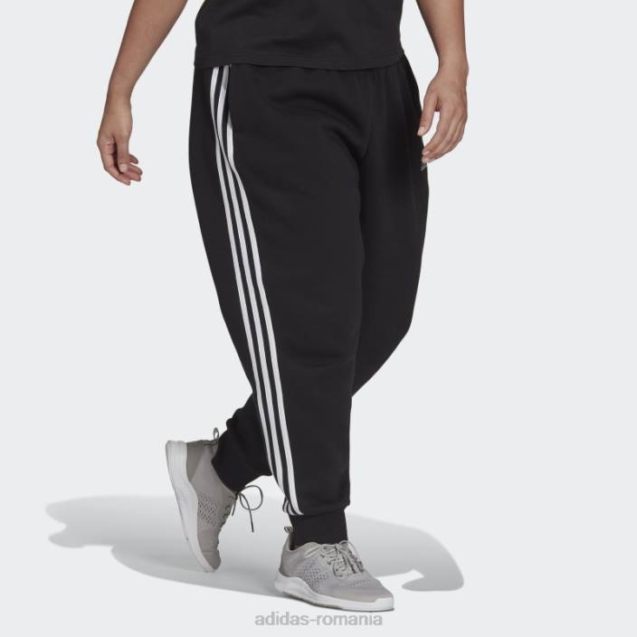 Adidas pantaloni fleece cu 3 dungi (plus mărime) negri adidas femei alb negru 2JBN3210