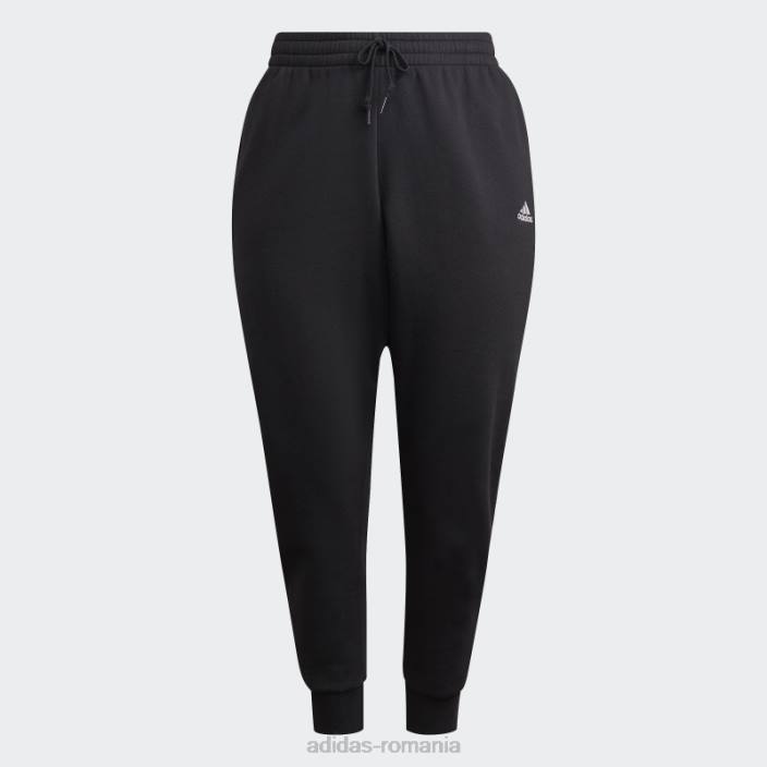 Adidas pantaloni fleece cu 3 dungi (plus mărime) negri adidas femei alb negru 2JBN3210