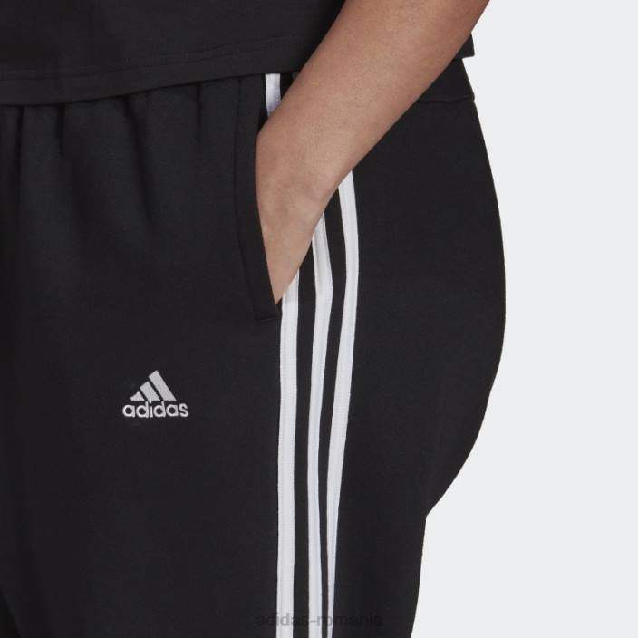 Adidas pantaloni fleece cu 3 dungi (plus mărime) negri adidas femei alb negru 2JBN3210