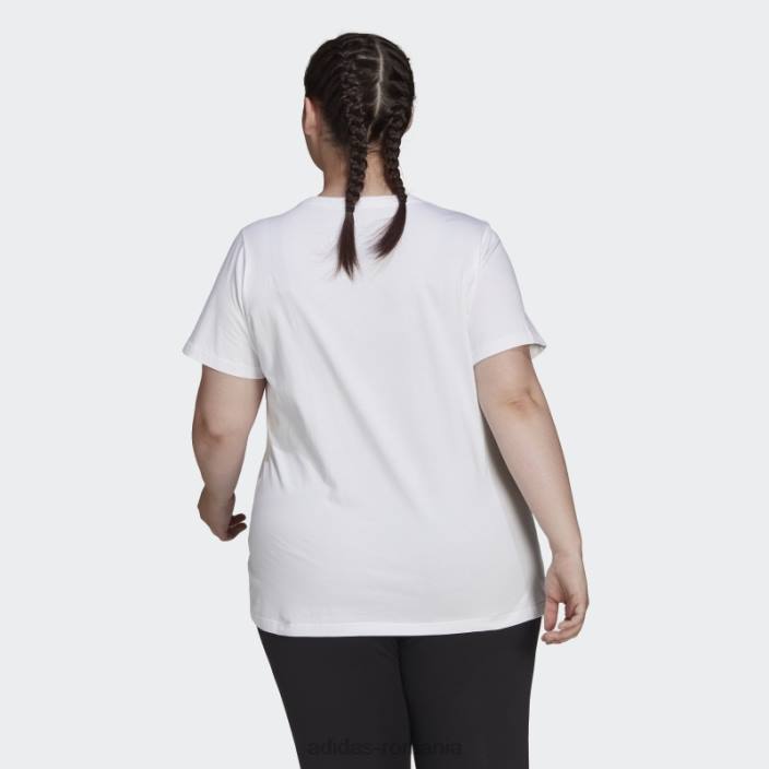Adidas tricou alb cu logo essentials (mărime plus) femei alb negru 2JBN2758
