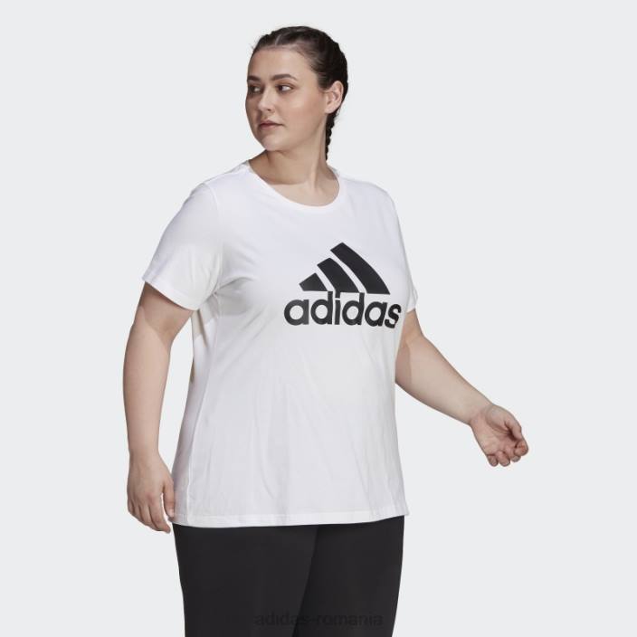 Adidas tricou alb cu logo essentials (mărime plus) femei alb negru 2JBN2758