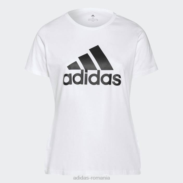 Adidas tricou alb cu logo essentials (mărime plus) femei alb negru 2JBN2758