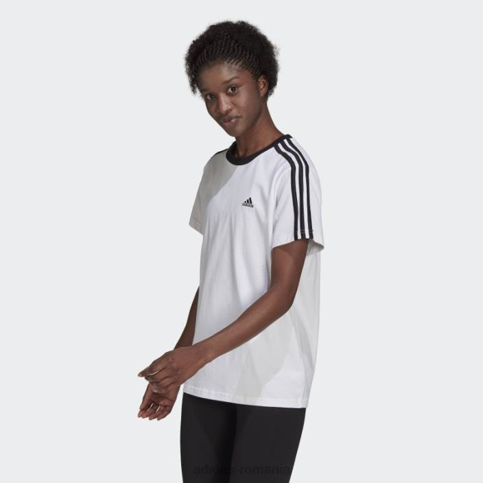 Adidas tricou alb essentials cu 3 dungi femei alb negru 2JBN2776