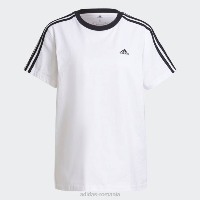 Adidas tricou alb essentials cu 3 dungi femei alb negru 2JBN2776