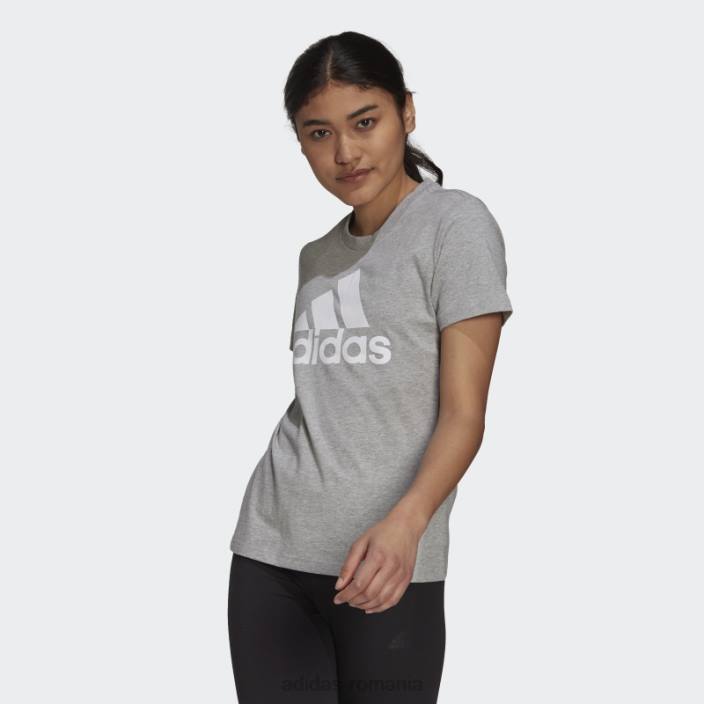 Adidas tricou cu logo essentials gri mediu femei gri mediu/alb 2JBN2567