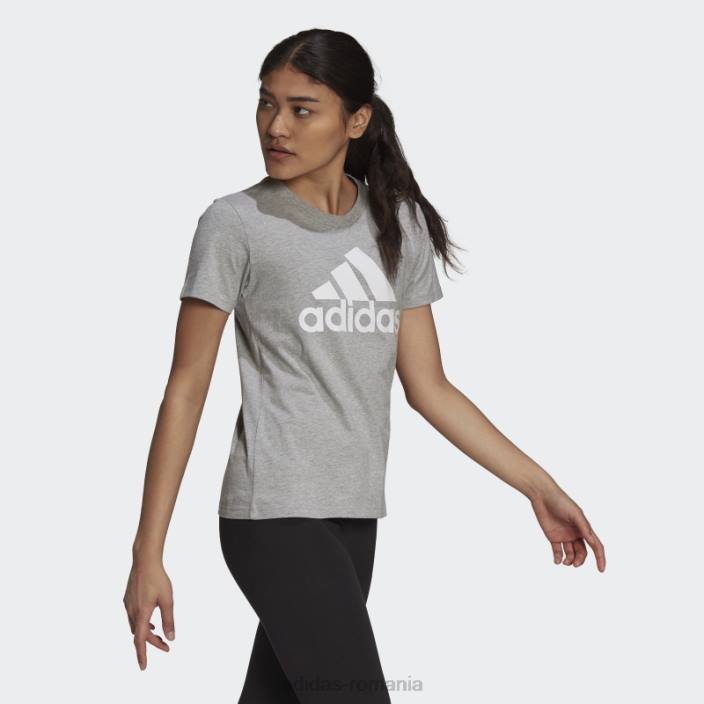 Adidas tricou cu logo essentials gri mediu femei gri mediu/alb 2JBN2567