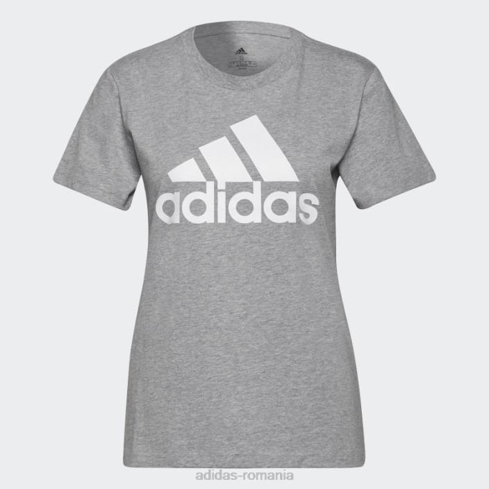 Adidas tricou cu logo essentials gri mediu femei gri mediu/alb 2JBN2567
