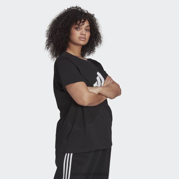 Adidas tricou cu logo fashion essentials (mărime plus) alb femei alb negru 2JBN2993