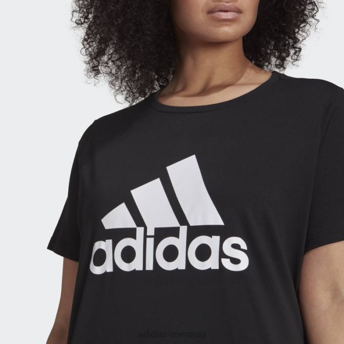 Adidas tricou cu logo fashion essentials (mărime plus) alb femei alb negru 2JBN2993