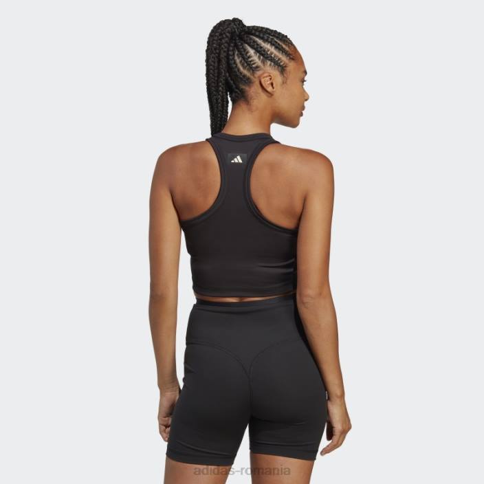 Adidas Club sportiv crop graphic tank top negru femei negru 2JBN2347
