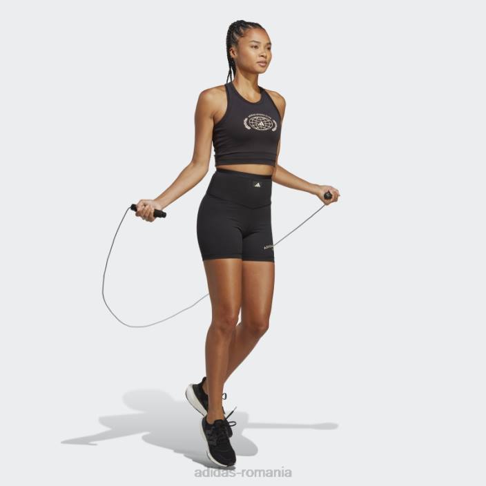 Adidas Club sportiv crop graphic tank top negru femei negru 2JBN2347