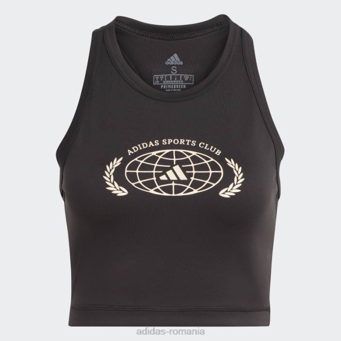 Adidas Club sportiv crop graphic tank top negru femei negru 2JBN2347