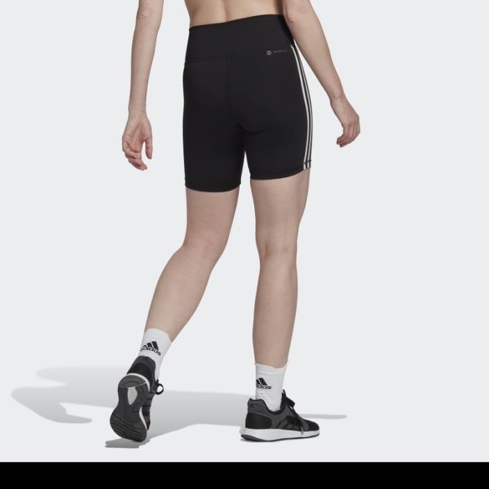 Adidas Elemente esențiale pentru antrenament negru, elegant, cu trei dungi, jambiere scurte cu talie înaltă femei negru 2JBN2627