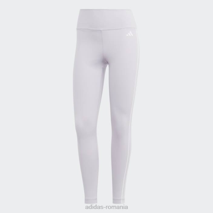 Adidas Esențiale pentru trenul din zori argintii, jambiere 7/8 cu talie înaltă cu 3 dungi femei zori argintii 2JBN9214