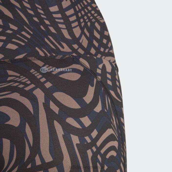 Adidas Jambiere 7/8 imprimate cu elemente esențiale yoga negre femei cerneala neagra 2JBN16468