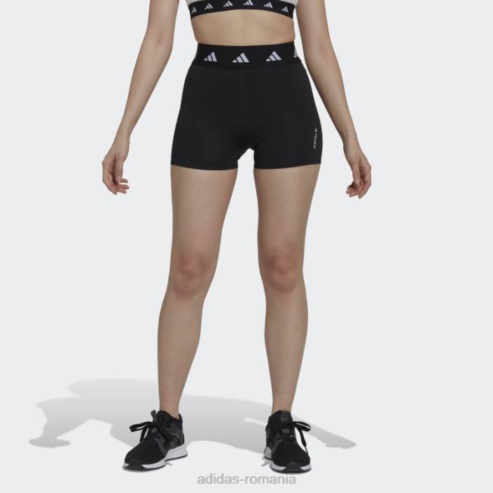 Adidas Jambiere scurte de 3 inci, negri, rezistente la perioada techfit femei negru 2JBN16871