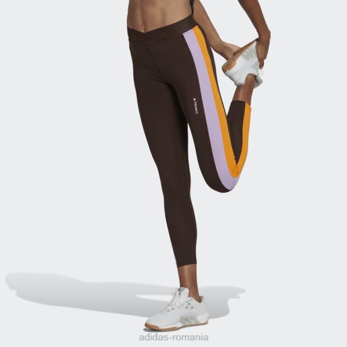 Adidas Leggings 7/8 techfit hyperglam maro închis femei maro inchis 2JBN3155