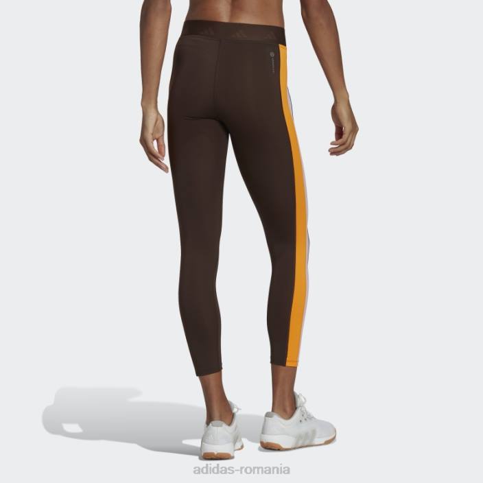 Adidas Leggings 7/8 techfit hyperglam maro închis femei maro inchis 2JBN3155