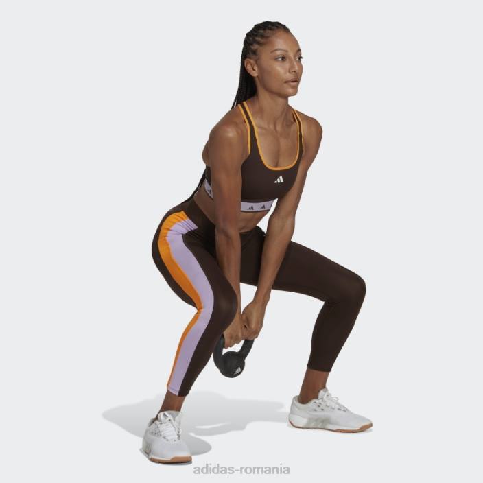 Adidas Leggings 7/8 techfit hyperglam maro închis femei maro inchis 2JBN3155