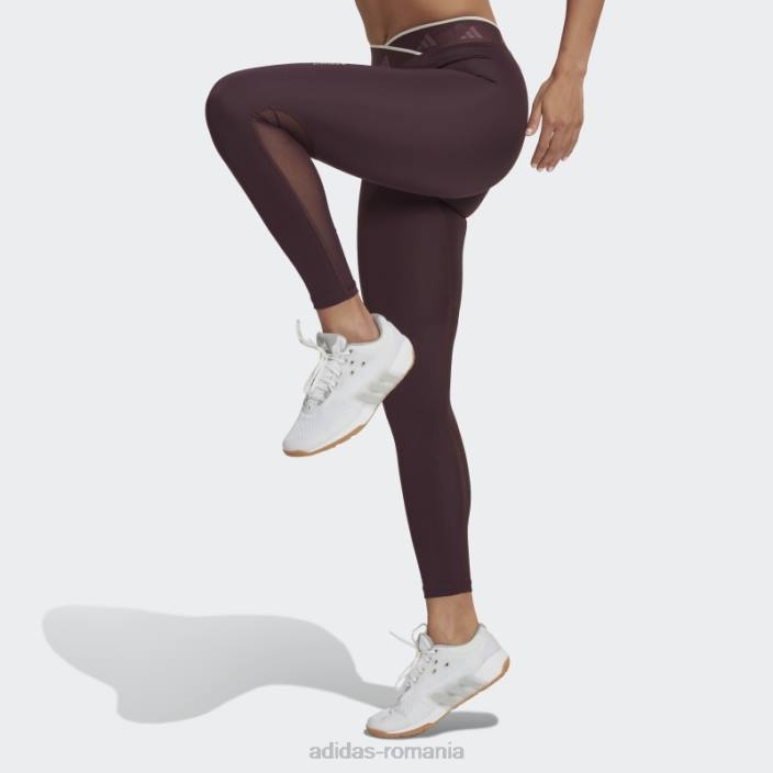 Adidas Leggings elastic 7/8 techfit în formă de V maro femei maro 2JBN10495