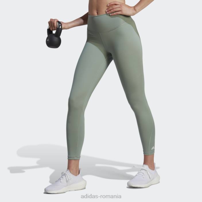 Adidas Leggings optime training 7/8 verde argintiu femei verde argintiu 2JBN9151