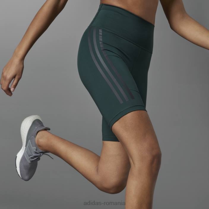 Adidas Leggings pentru biciclete optime trainicons cu 3 dungi verzi adidas femei verde 2JBN3132