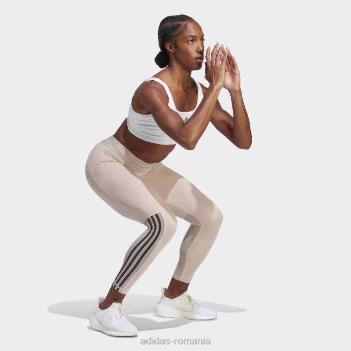 Adidas Leggings techfit hyperglam 7/8 taupe adidas femei taupe 2JBN9654