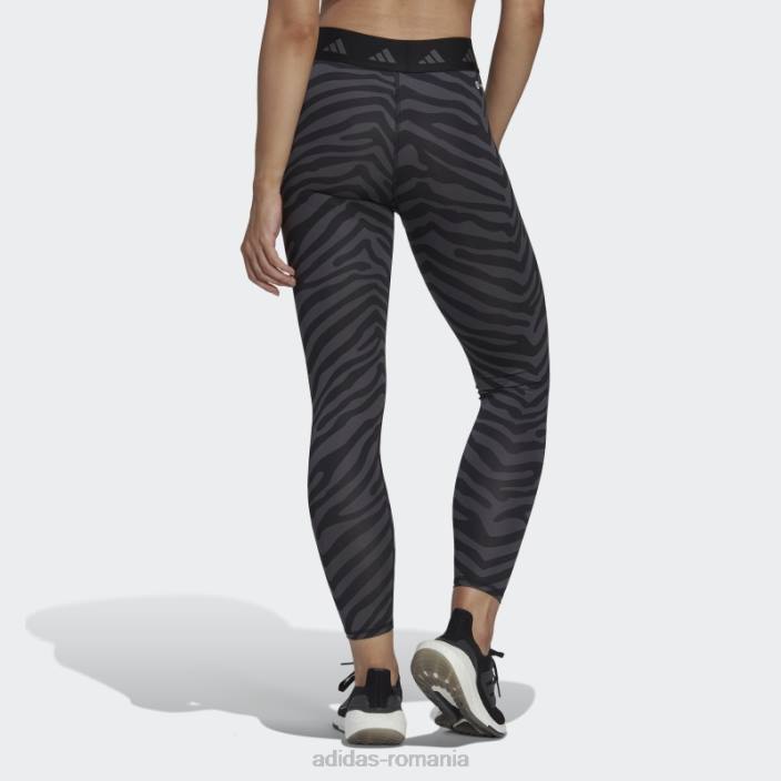 Adidas Leggings zebră 7/8 hyperglam techfit cu talie înaltă adidas multicolor femei multicolor/negru 2JBN3042