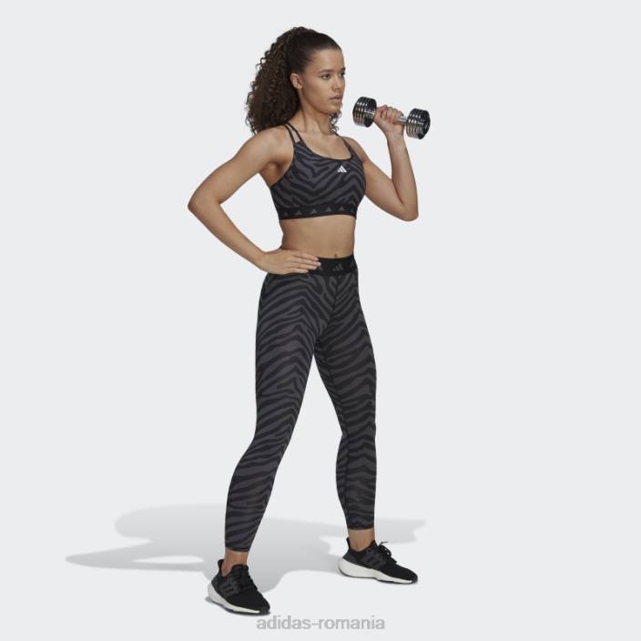 Adidas Leggings zebră 7/8 hyperglam techfit cu talie înaltă adidas multicolor femei multicolor/negru 2JBN3042