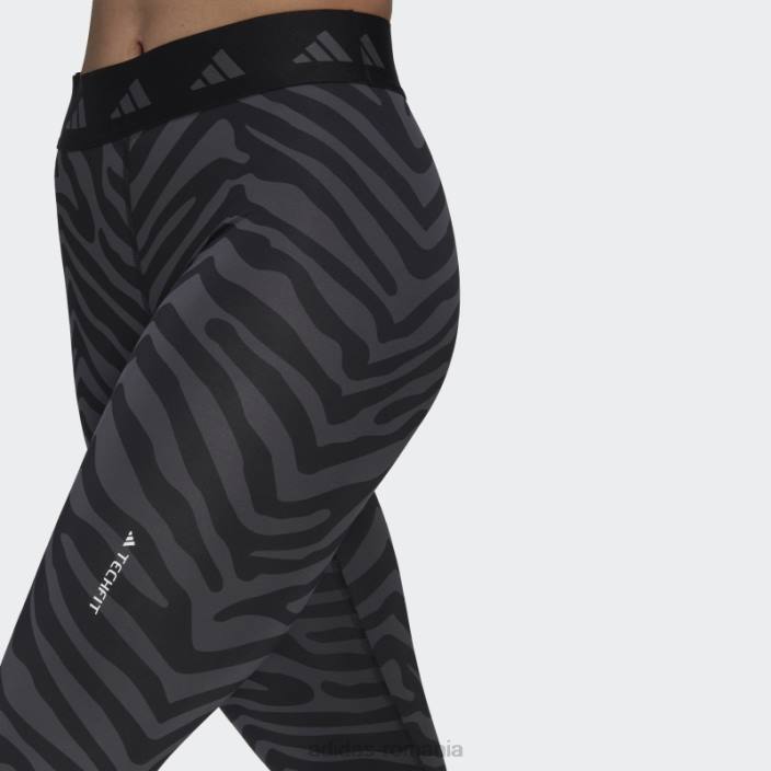 Adidas Leggings zebră 7/8 hyperglam techfit cu talie înaltă adidas multicolor femei multicolor/negru 2JBN3042