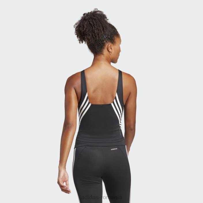 Adidas Tren icons 3-stripe tank top negru femei alb negru 2JBN17317