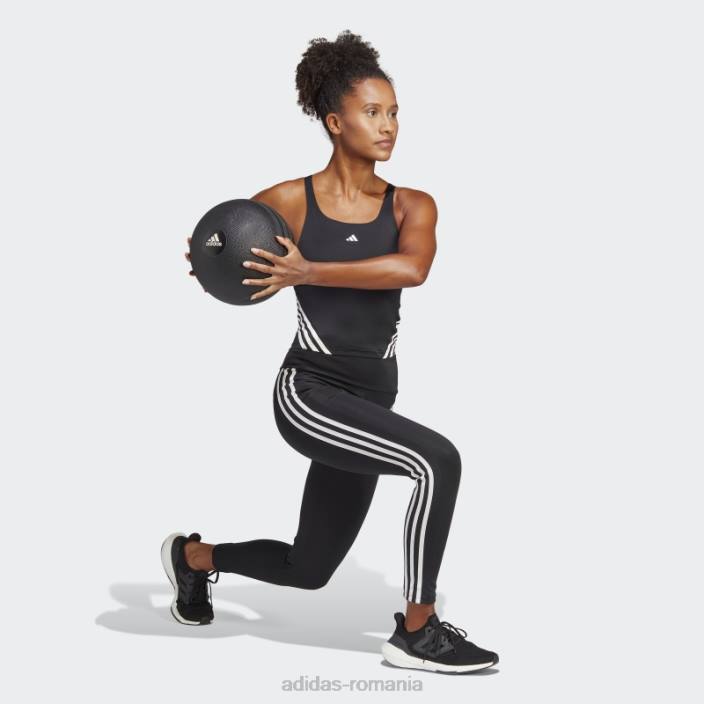Adidas Tren icons 3-stripe tank top negru femei alb negru 2JBN17317